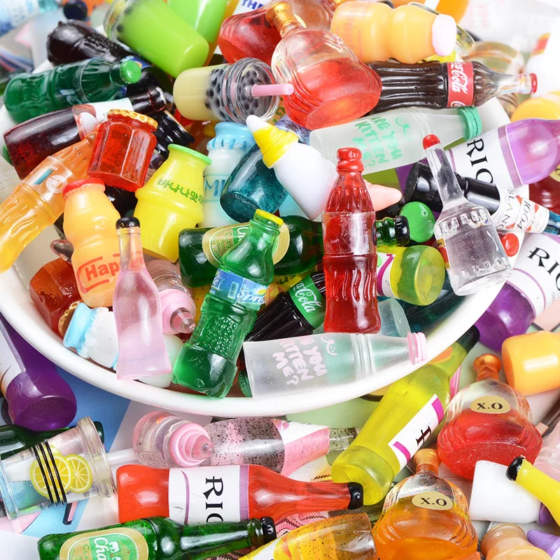 

30Pcs Emulation New Winebottle Resin DIY Craft Supplies Phone Shell Material Hair Accessories HandMade Festival Party Decoration