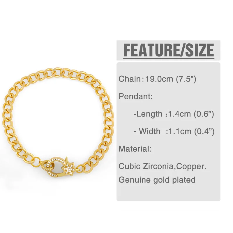 

Trendy Simple Geometric Cuban Chain Bracelet Necklace For Women Party Punk Cubic Zircon Bracelet Fashion Jewelry Gifts
