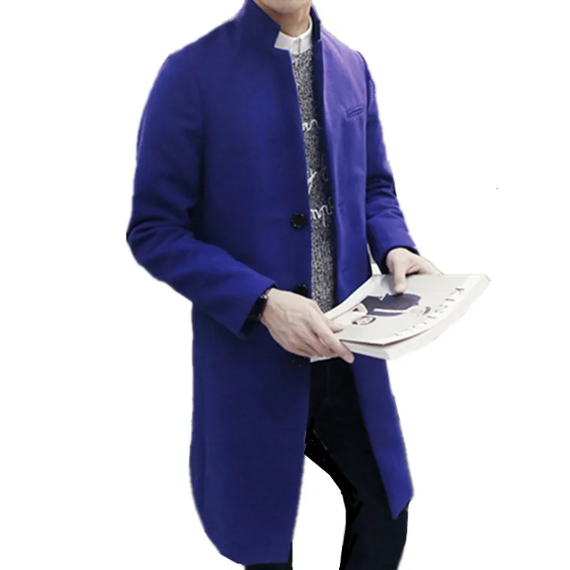 2019 herfst/Зимний режим nieuwe mannen Досуг чистый kleur тренчкот/мужской однобортный lange windjack