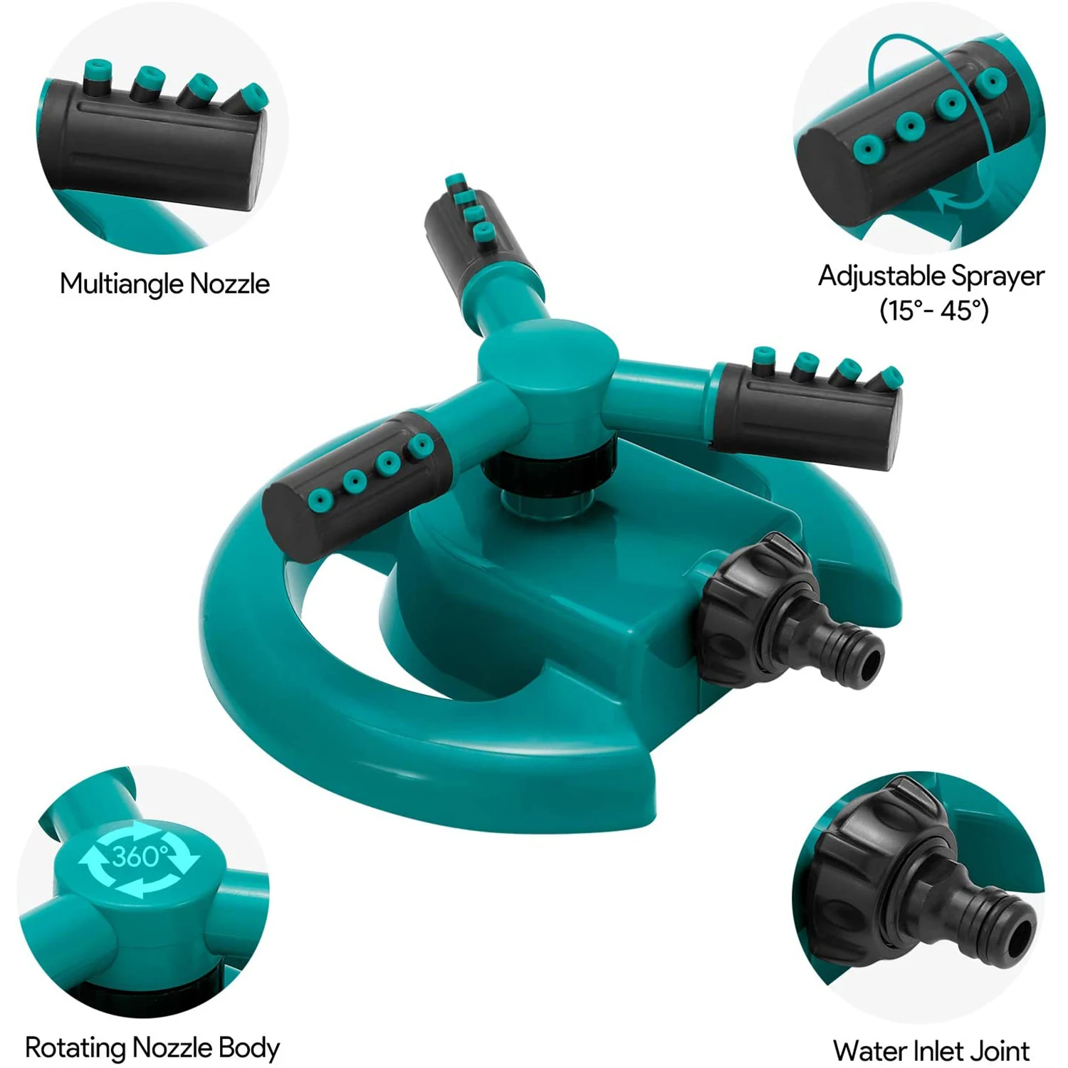 1 шт. автоматический 360 градусов вращающийся 3 руки Насадка распылитель воды для