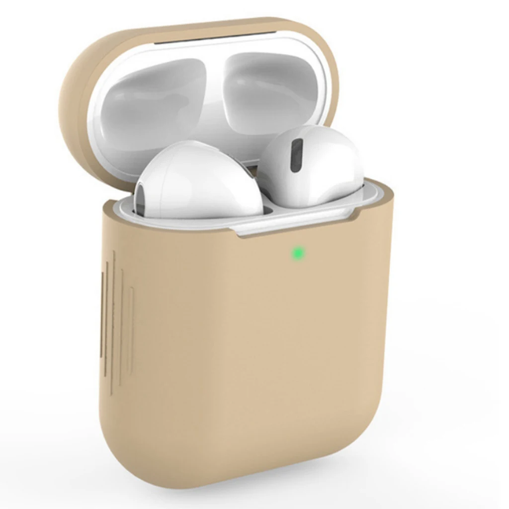 Milk tea Чехол для наушников для Apple AirPods 1 2 силиконовый чехол Беспроводная Bluetooth сумка для наушников Защитный для AirPod Air pods Тонкий чехол - Цвет: Milk tea
