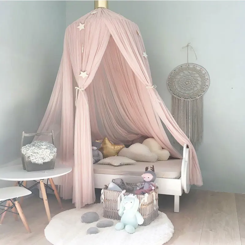 INS Nordic Baby Bed Hanging Mosquito Net Dome Bed Canopy Mosquito Net Bedcover Curtain Round Crib Netting Tent Kids Room Decor