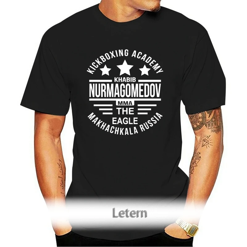 

Kickboxing Academy T-shirt Khabib Nurmagomedov The Eagle Makhachkala Russia Top 100% Cotton For ManSummer O Neck Tee