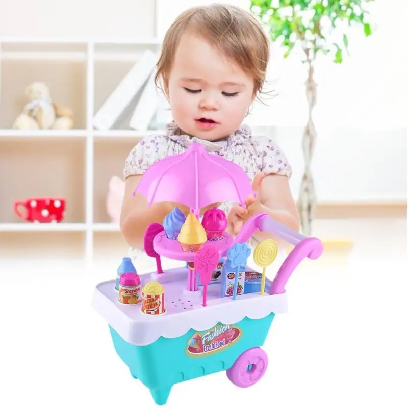 Мини тележка для девочек магазин сладостей маленькие тележки мороженого детские