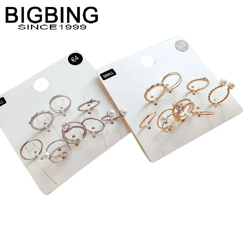 M031 BIGBING модные золотистые серебристые маленькие простые кольца для пальцев