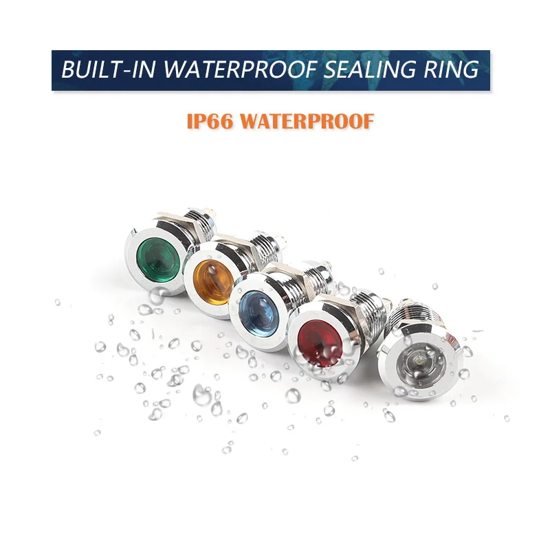 

Metal LED Indicator Light with Screw 12/16/19/22mm Red Yellow Blue Green White Pilot Waterproof Signal Lamp 3V 6V 12V 24V 220V