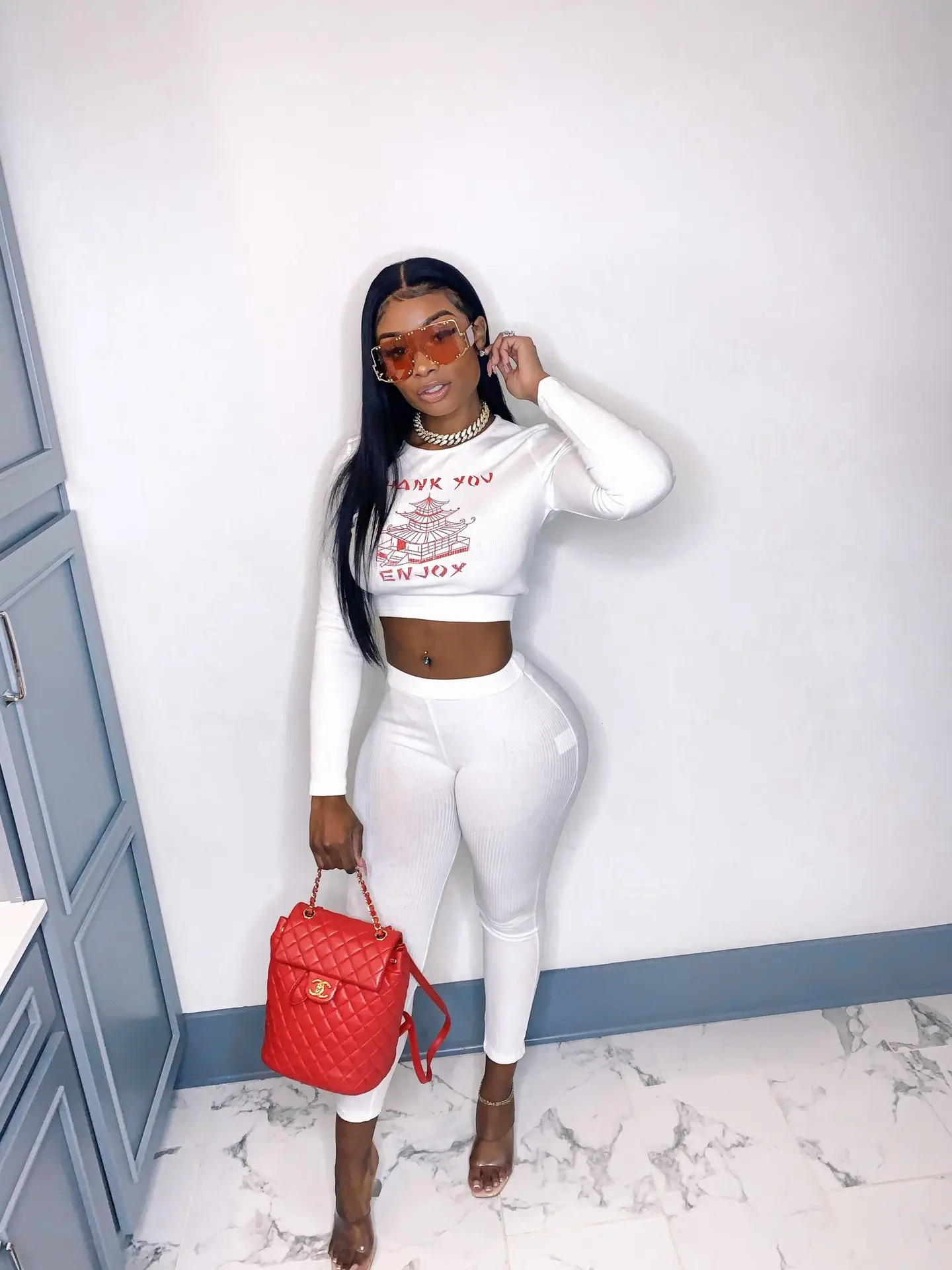 

Женский наряд 2 комплект из двух предметов, детские спортивные костюмы, осенняя одежда с круглым вырезом и принтом Топ и штаны, милый костюм ...