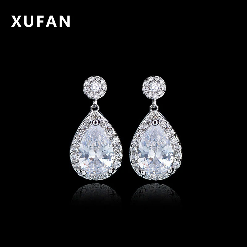 2021 классические длинные серьги в форме капли воды с фианитами модные ювелирные