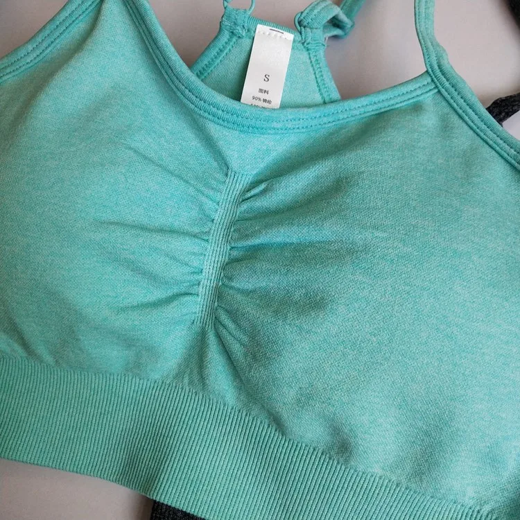 Mesh Sports Bra Push Up Padded Strappy Yoga Sportswear Running Sport Bras Women Fitness Gym Bra Sexy Seamless