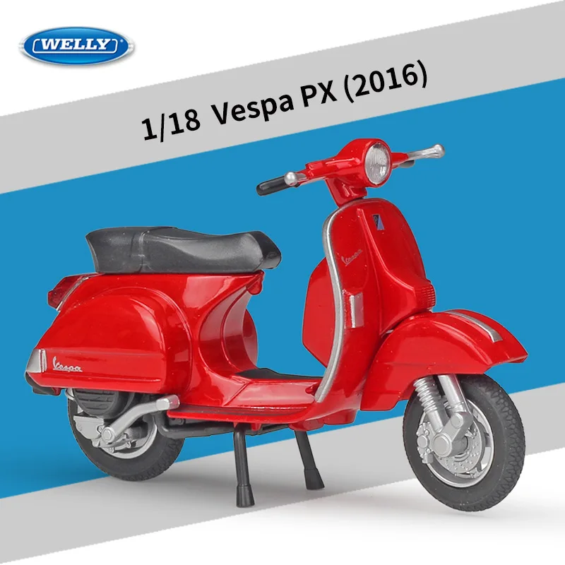 Welly 1:18 Vespa PX 2016 высокий симулятор мотоцикл велосипед Скутер литый под давлением