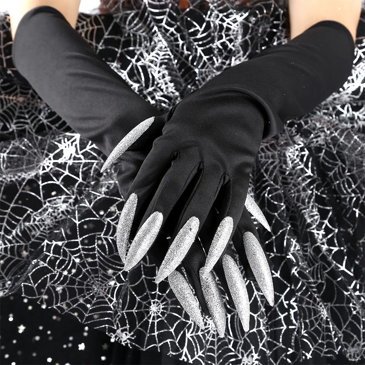 Halloween Fingernails Gloves Long Nails Finger Cosplay Claws Party Scary Props Masquerade Costume Accessory | Тематическая одежда