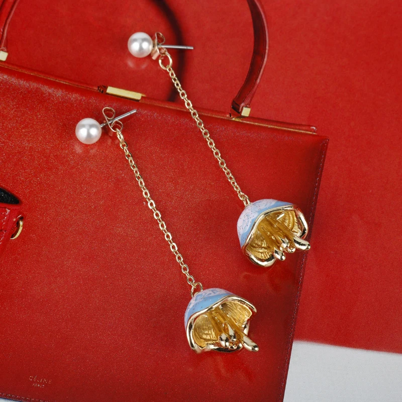 Модные женские серьги морские животные голубые медузы серьги-подвески ювелирные