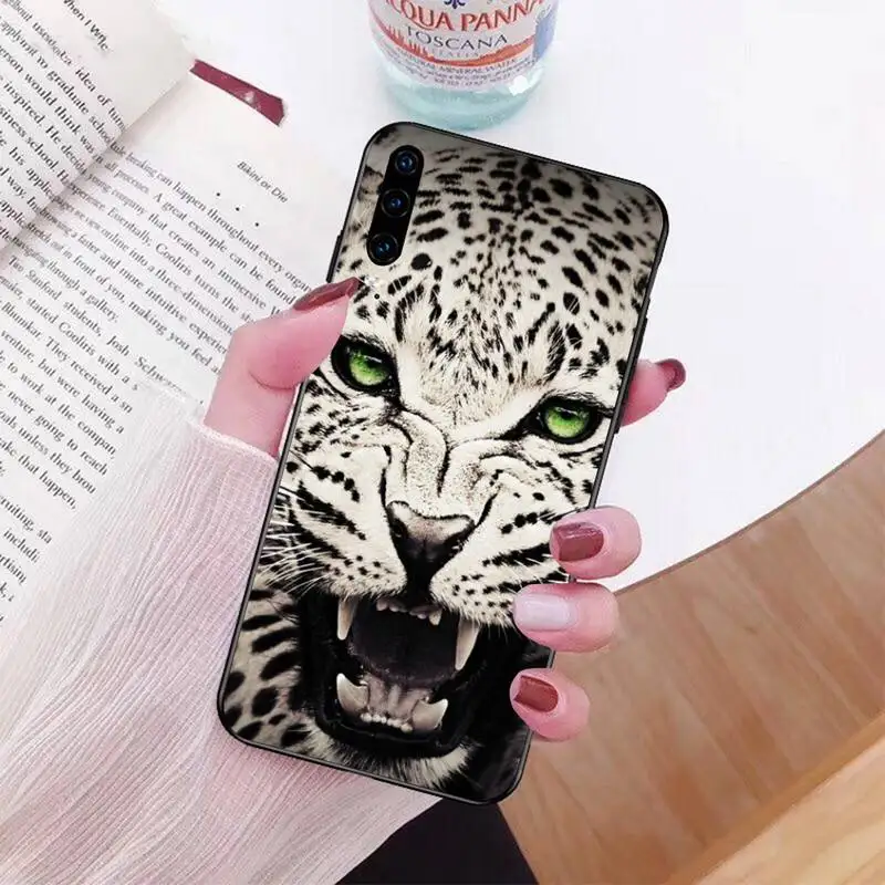 Мягкий черный чехол из ТПУ CUTEWANAN с животным леопардовой текстурой для телефона