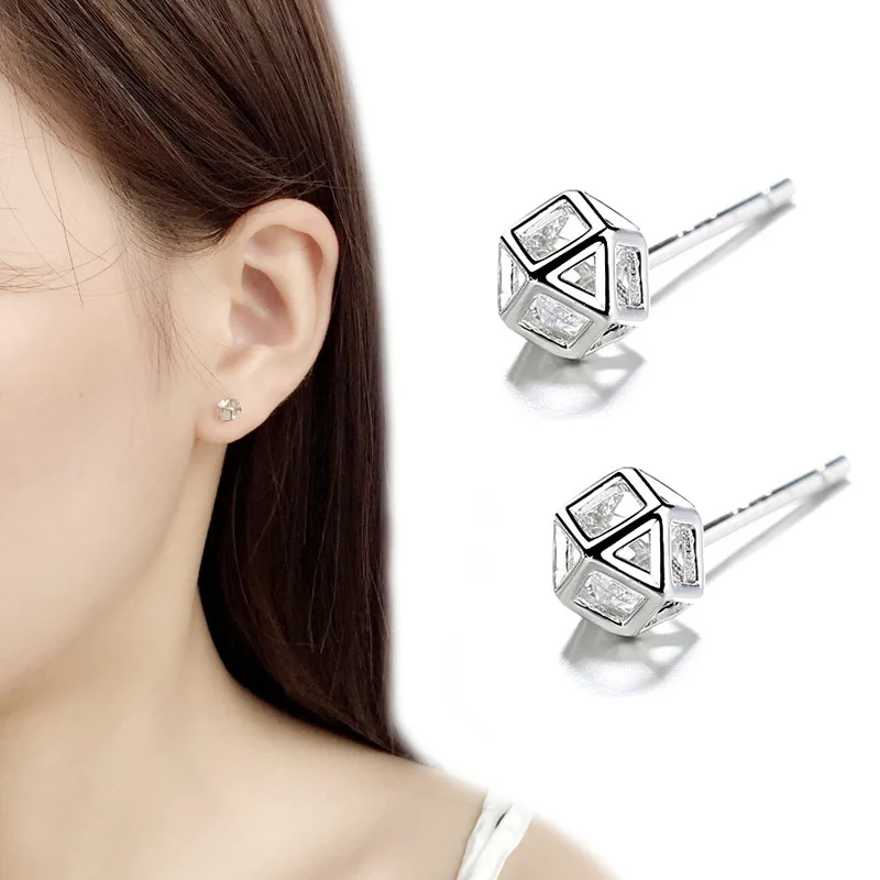 Крошечные квадратные серьги с геометрическим рисунком модные корейские