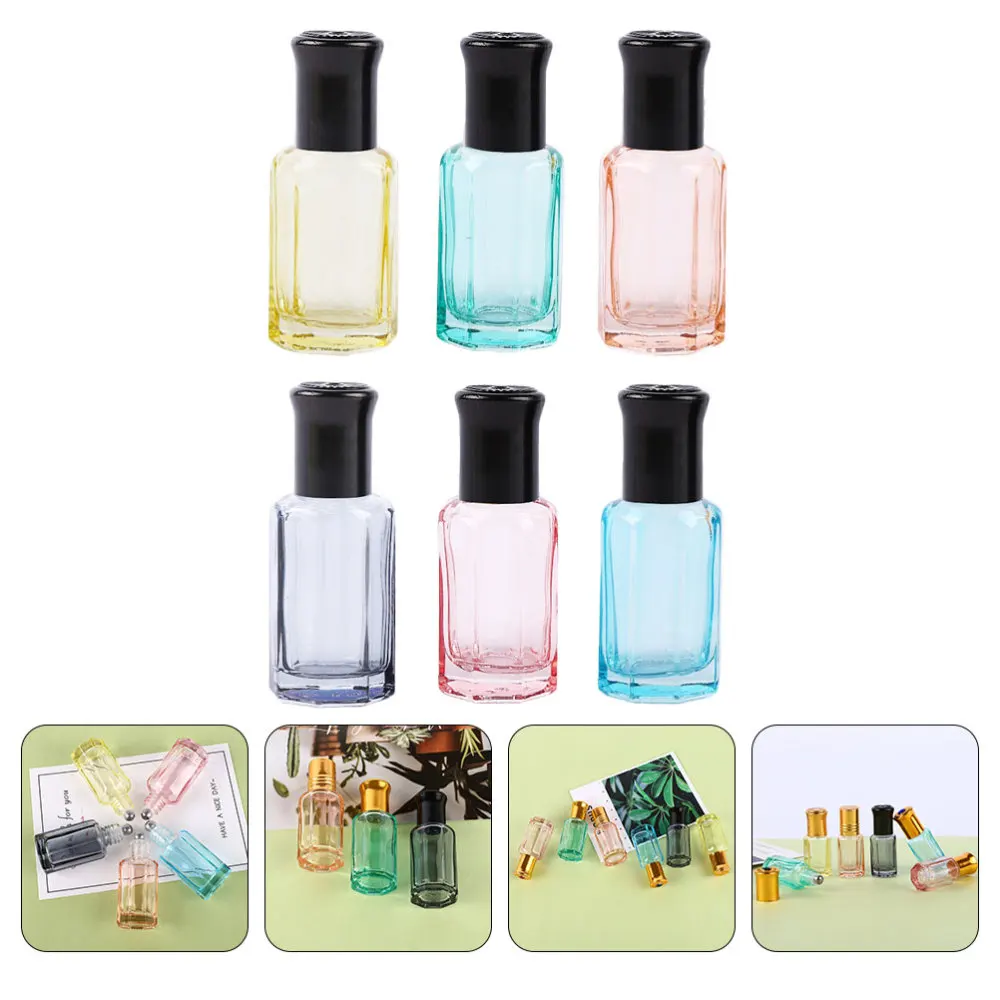

6pcs 3ml Glass Roller Bottle Empty Perfume Essential Oil Test Bottle Vials
