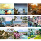 Картина GATYZTORY по номерам для взрослых, морской пейзаж с рамкой 40*50, акриловое масляное холст, рисование пейзажа, украшение для дома