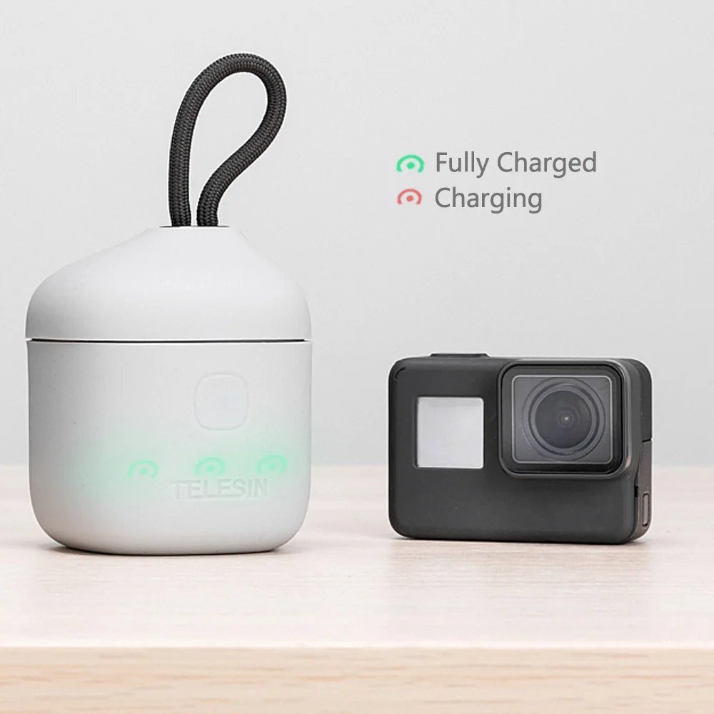Зарядное устройство TELESIN для аккумуляторов GoPro чтения TF-карт зарядное со