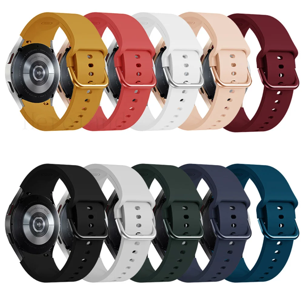 20mm WatchBand Silicone Strap For Samsung Galaxy Watch 4 40mm 44MM /Galaxy 4 Classic 42mm 46mm Original Smart Wristband Bracelet