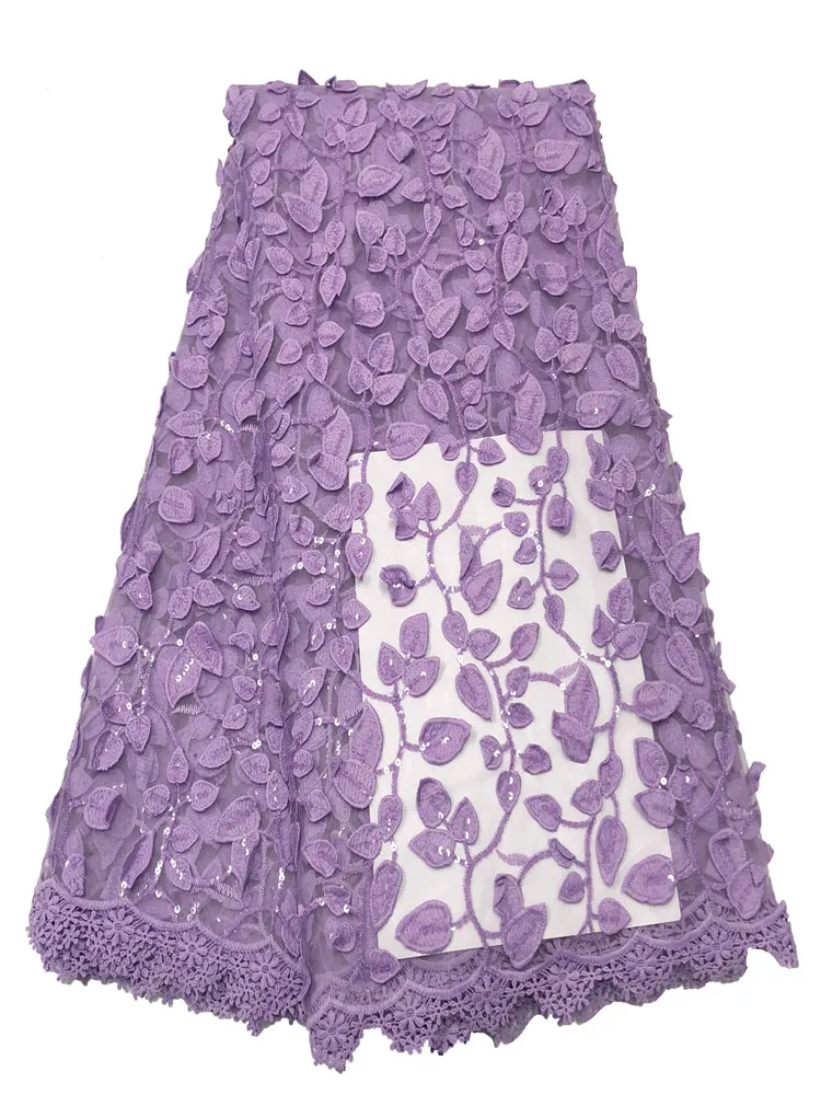 

African Lace Fabric 2020 Purple High Quality Sequins Embroidery Nigerian Tulle Lace Fabrics For Women French Mesh Lace Fabric