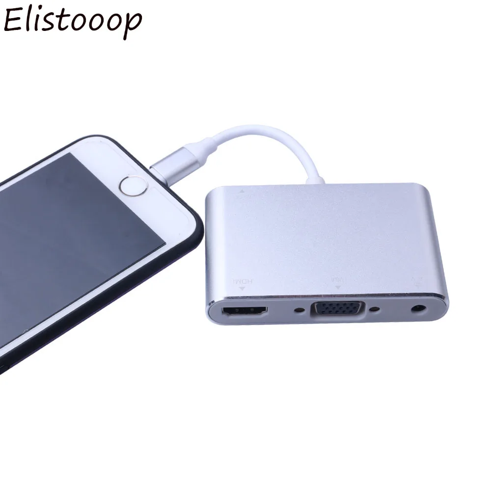 Переходник с Lightning на HDMI VGA аудиоразъем Кабель-адаптер для ТВ iPhone X 8 7 Plus 6 6S iPad серии