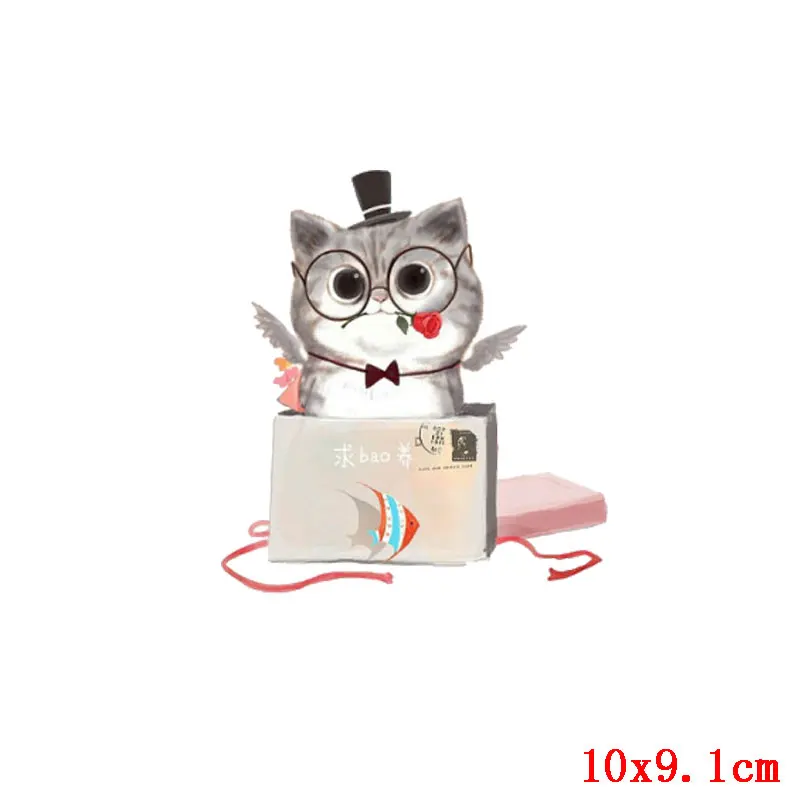 Нашивка С мультяшным котом теплопередающая виниловая нашивка для одежды