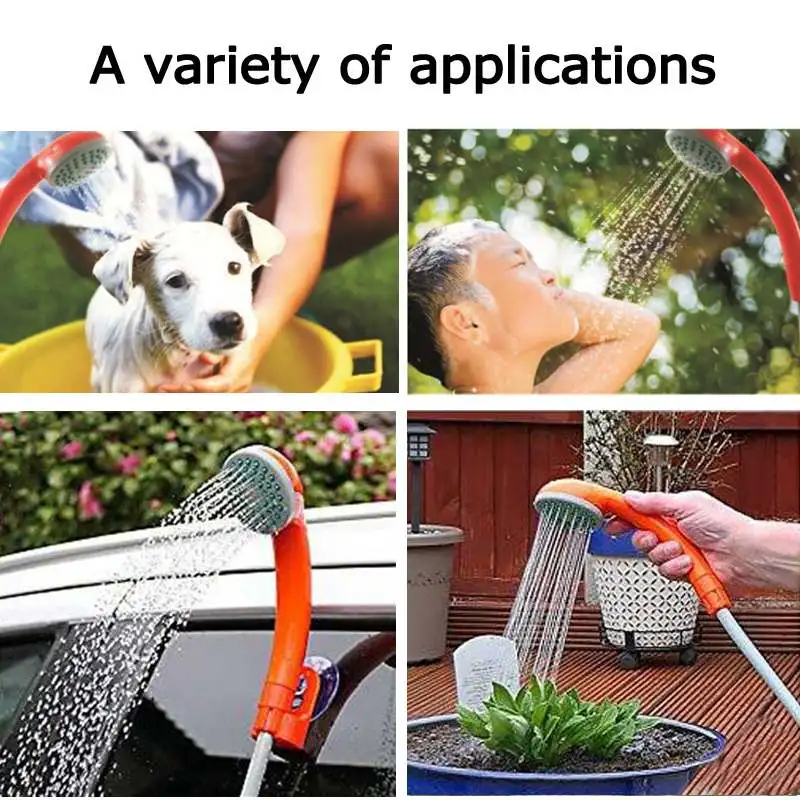 

Car Washer Camping Shower Portable USB Charging Car Shower Washer Set Electric Pump For Outdoor Camping Travel Pet Dog Man Woman