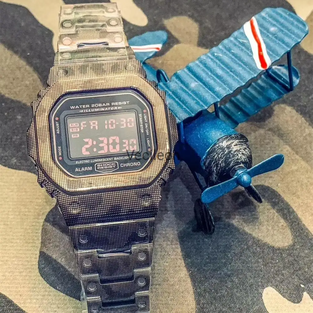Набор из титанового сплава для DW 5600, ремешок для часов, ободок, DW5600, камуфляжная серия GW5000 DW5035, металлические Ремешки для наручных часов, покрытие, инструменты