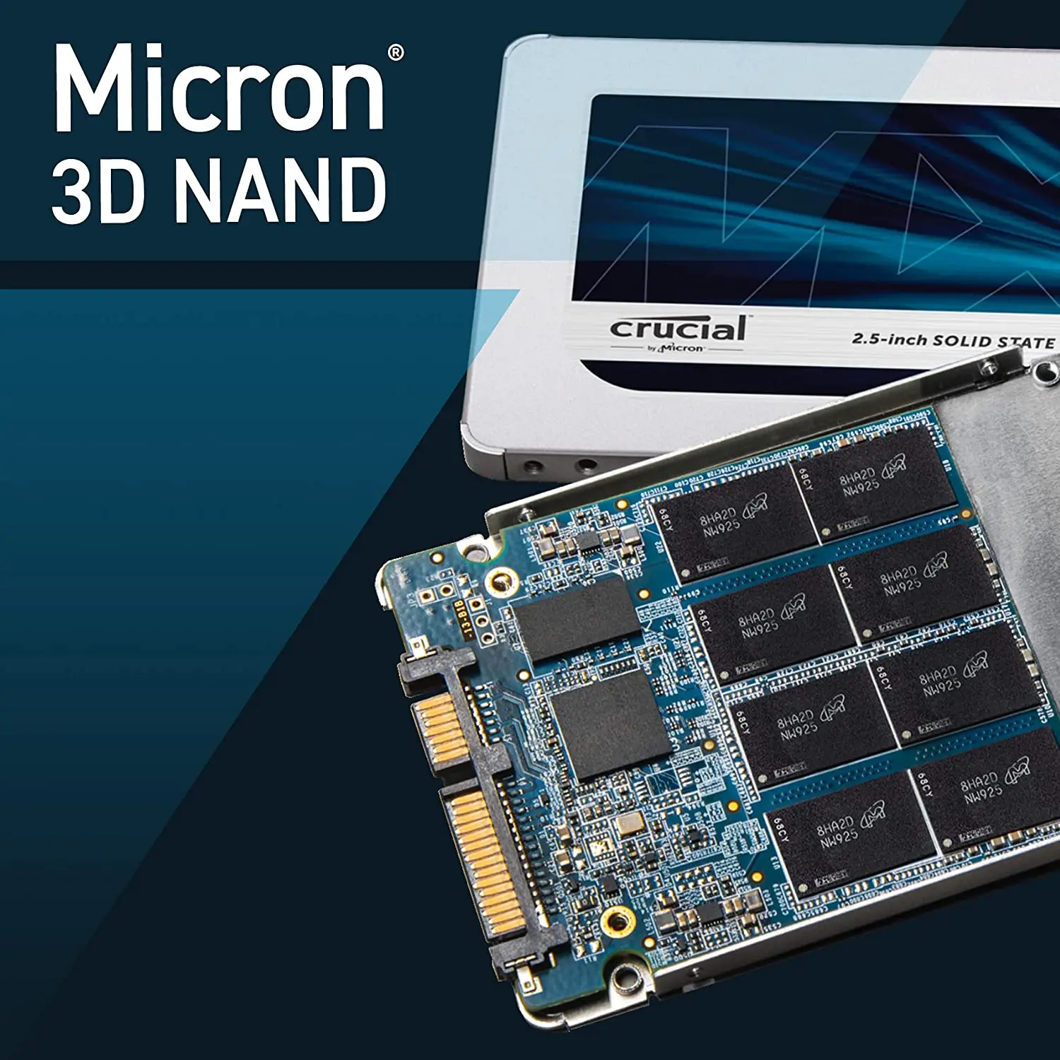 SSD-накопитель Crucial MX500 250/500/1000/2000 Гб 3D NAND SATA3 | Компьютеры и офис