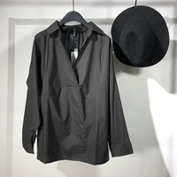 mens long sleeve shirt autumn new dark lapel pullover design fashion quality thin breathable youth trend versatile shirt