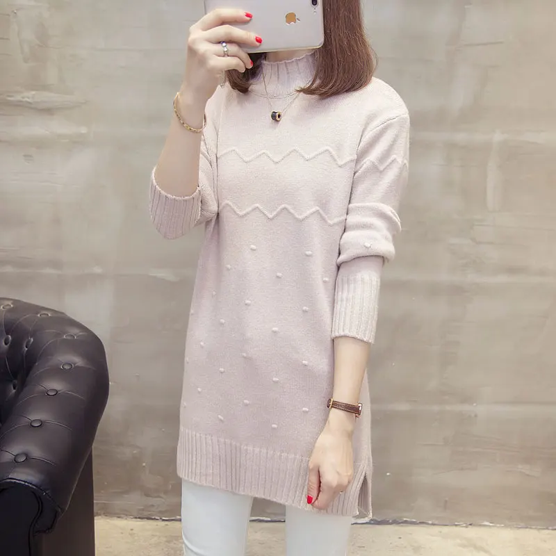 Новинка осени 2020 женские водолазки с длинным рукавом пуловеры вязаные Длинные