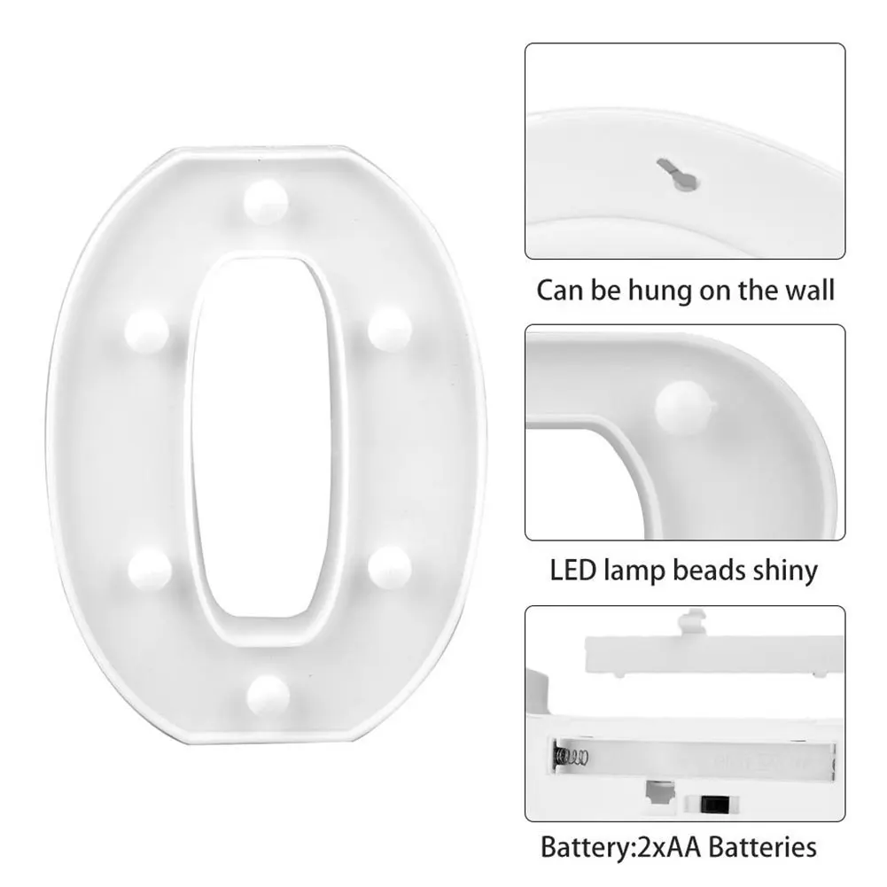 Подвесной светильник для украшения дома свадьбы Романтический 3D 26 алфавитов 0-9
