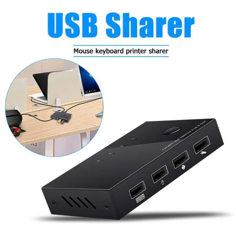 4 порта USB переключатель USB 2,0 коммутатор ПК разделитель для клавиатуры мышь принтер монитор