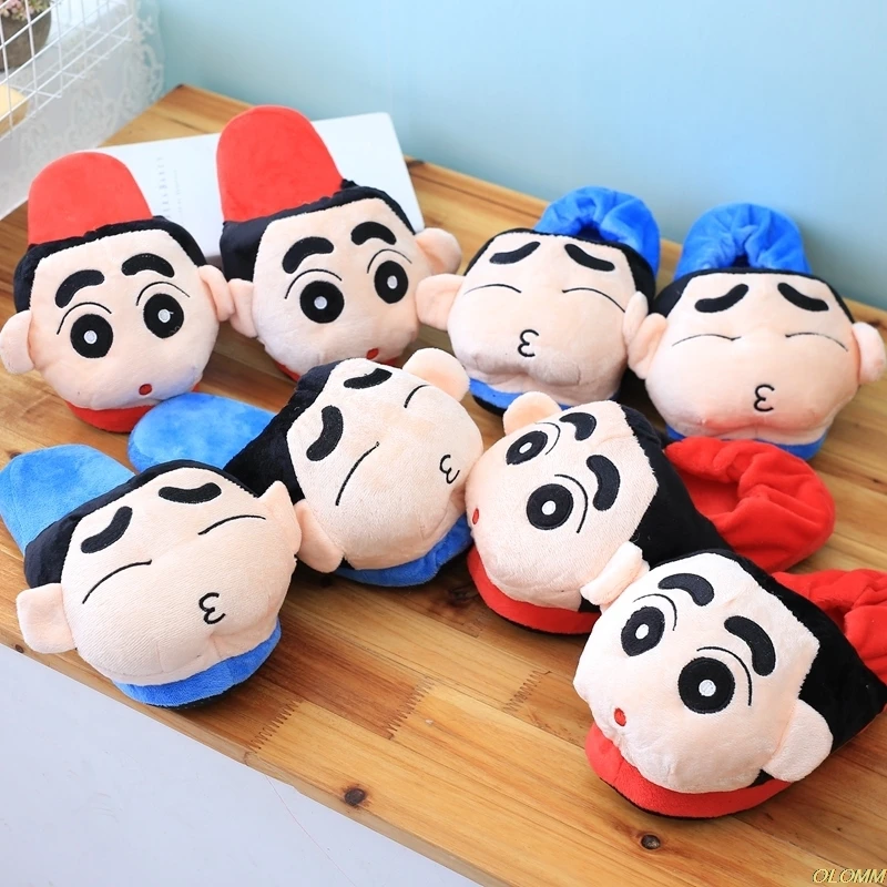 Лидер продаж 2019 женская зимняя мягкая плюшевая обувь Crayon Shin chan домашняя унисекс