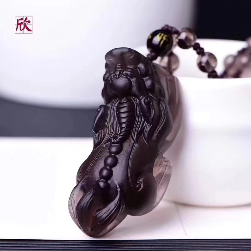 Surper ледяной сорт обсидиановый амулет счастливая собака кулон PI Xiu чудовище бисер