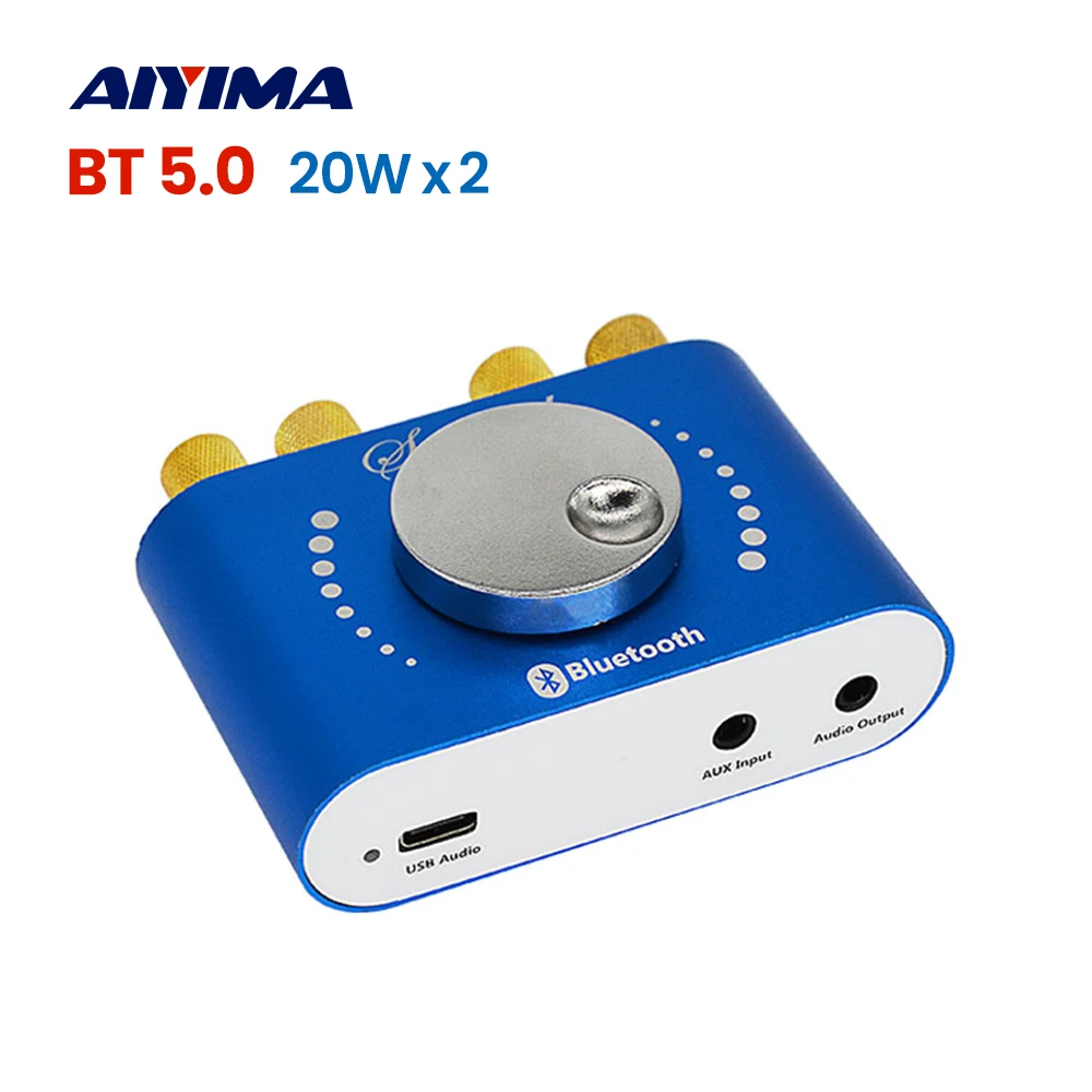 

AIYIMA 10 Вт/20 Вт Bluetooth 5.0 усилитель мощности, аудиоплата 2,0, стереоусилитель звука, управление через приложение