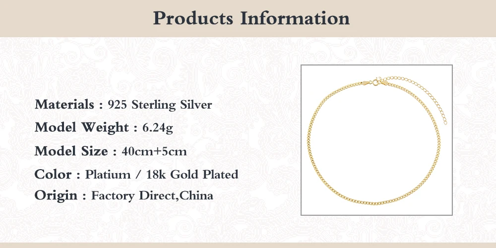 

BOAKO Solid 925 Sterling Silver Choker Necklaces For Women Party Gifts Hip Hop Metal Chain Clavicle Necklace Collares W5