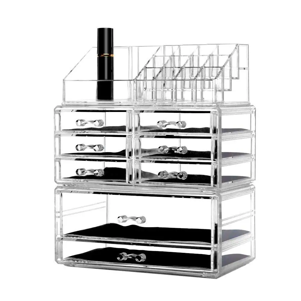 Makeup Organizer Storage Boxes Transparent Drawer-type Stackable DIY Combination Cosmetic Acrylic Jewelry Box D30 | Дом и сад