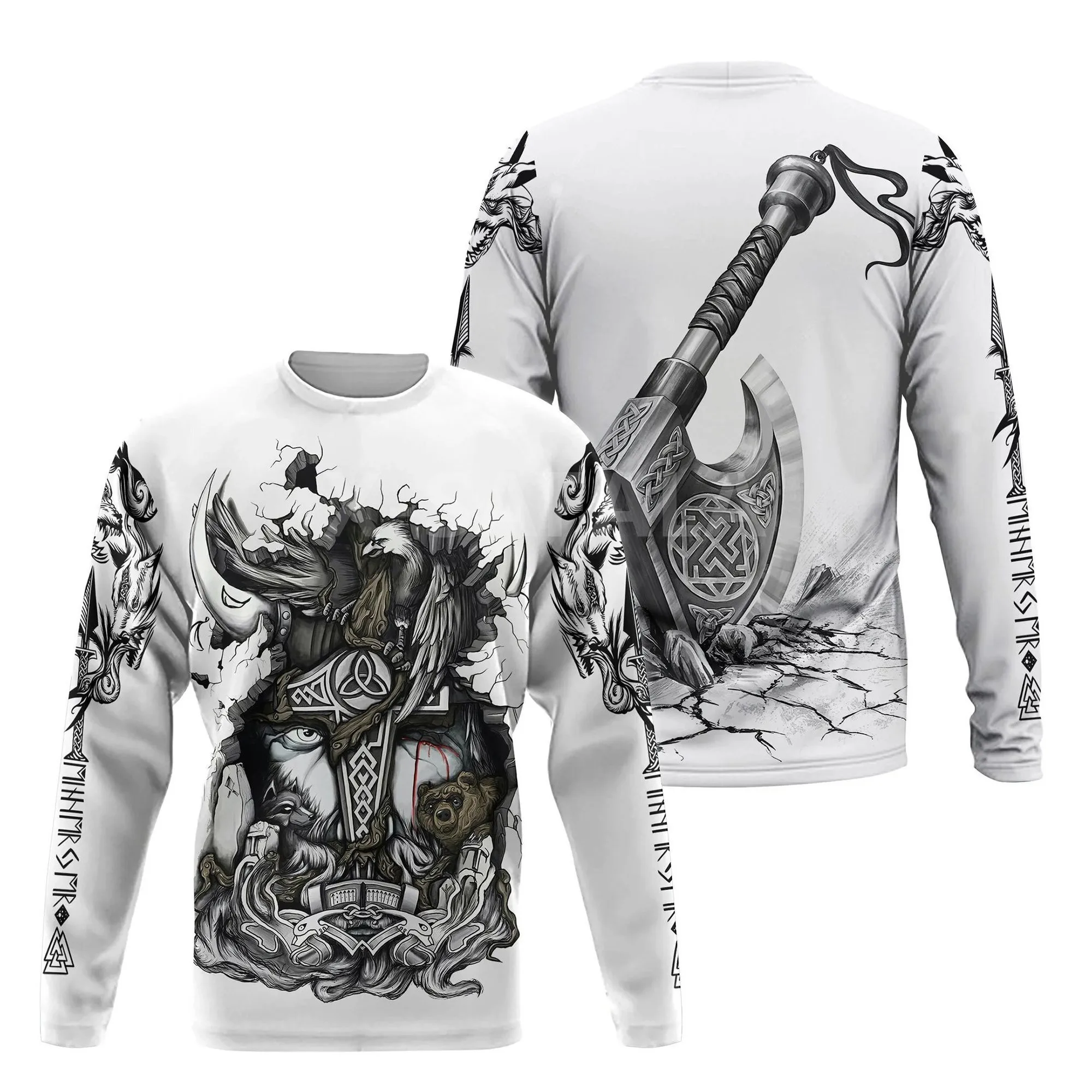

Viking Odin Tattoos Art 3D Print Spring Autumn Hoodie Man Women Harajuku Outwear Zipper Pullover Sweatshirt Casual Unisex-1