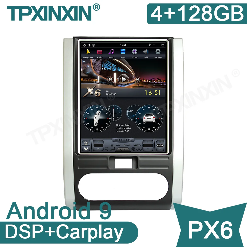 

Android 9 4 + 128G PX6 для Nissan X-Trail 2007-2014 Android автомобильное аудио стерео радио рекордер GPS головное устройство