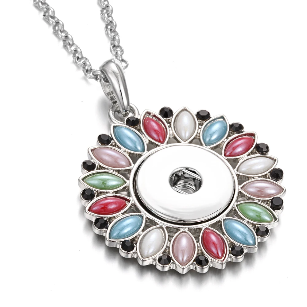 Новое ювелирное ожерелье с кнопкой винтажное металлическое круглое в форме