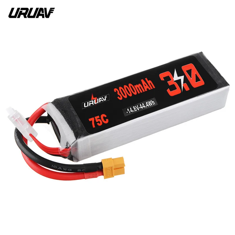 Высокое качество URUAV 14 8 V 3000mAh 75C 4S Lipo батарея XT60 Разъем для RC гоночного дрона