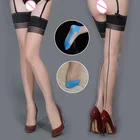 10D Популярные пикантные чулки в стиле пэчворк для женщин, нижнее белье, прозрачные блестящие чулки в ретро-стиле со швом сзади на Кубинском каблуке