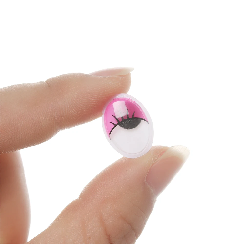 

100Pcs 3D Doll Wiggling Eyes Oval Plastic Moving Eyes for DIY Toys Dolls Stuffed Animals Plush Eyes Handmade Toy Accessories