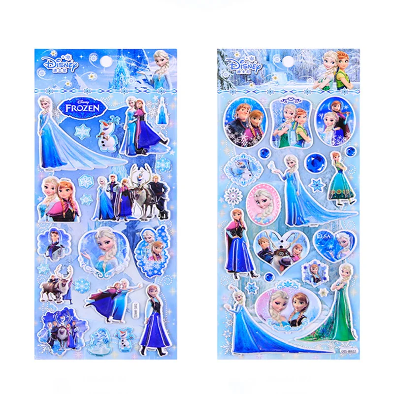 

1pc Disney Frozen Anna and Elsa the Cartoon Stickers Kids Birthday Party Decoration Supplies 3D Craft Decal Label Album Sticker
