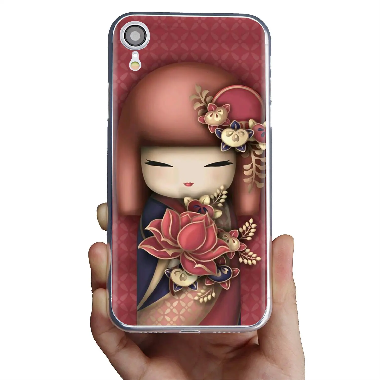 Kawaii японская кукла Kokeshi мягкий чехол сумка для iPhone 11 Pro 4 4S 5 5S SE 5C 6 6S 7 8 X XR XS Plus Max iPod