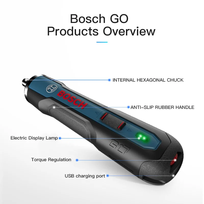 Bosch Go электрическая отвертка Перезаряжаемые 3 6 V смарт Беспроводная мини Мощность