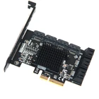 Райзер для майнинга Chi a, 10 портов, PCIE SATA карта PCI Express SATA контроллер PCIE на SATA3 Плата расширения PCI E X4 SATA 3 6 Гбитс ASM1166