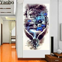 diy 5d diamond painting lightning tiger samurai angel full square round drill diamond mosaic embroidery yin yang tree landscape
