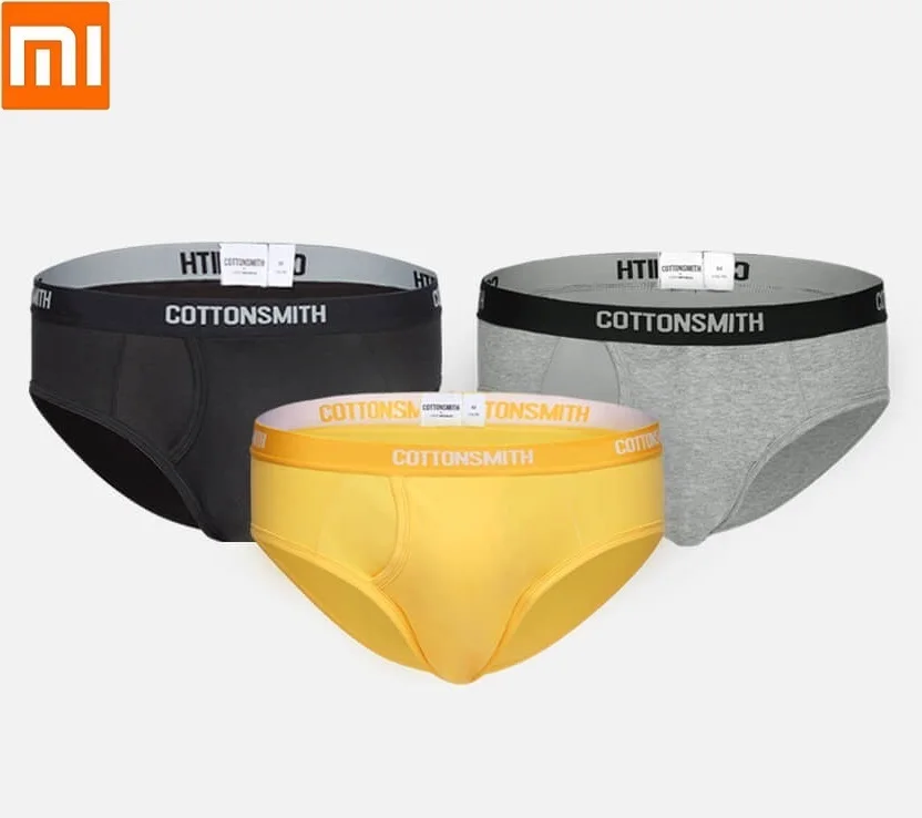 Xiaomi Cottonsmith мужские хлопковые трусы, быстросохнущие трусы, удобные дышащие сексуальные мужские трусы, 2 шт