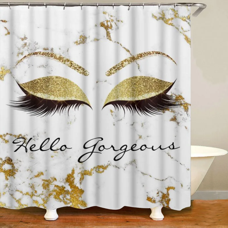 Стильные шторы для ресниц из розового золота ванной или душа набор штор с